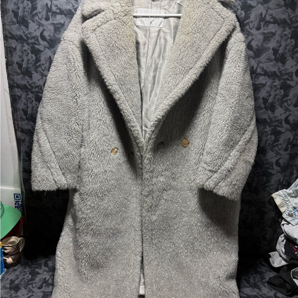 Women's Gray Double-Breasted Coat